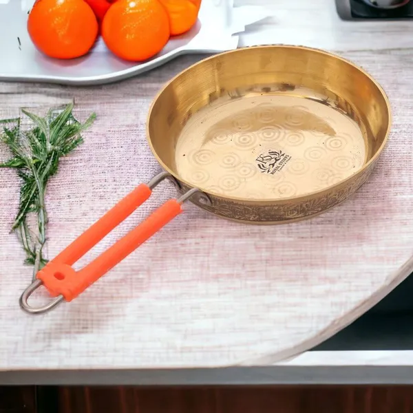 1500_Ml_Pure_Brass_Frying_Pan_For_Cooking_&_Serving_Brassware_Dinnerware