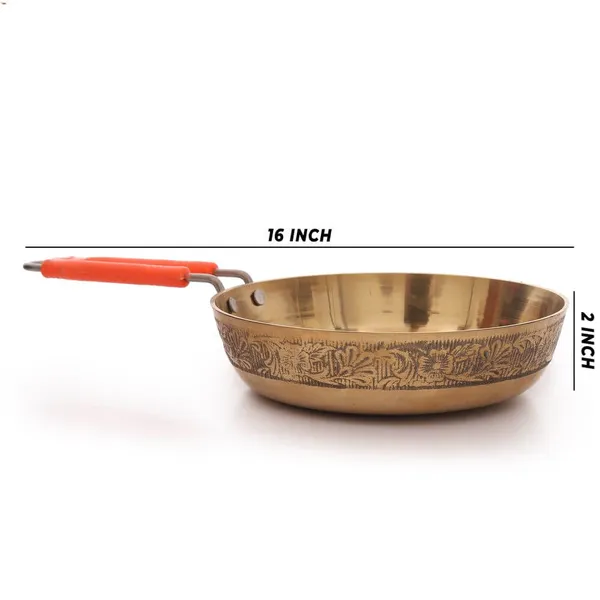 1500_Ml_Pure_Brass_Frying_Pan_For_Cooking_&_Serving_Brassware_Dinnerware