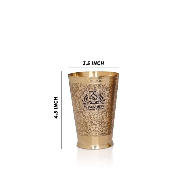 2_Brass_Water_Glass_Water_Glass_With_Embossed_Design_Drinkware_&_Serveware_(300_Ml)