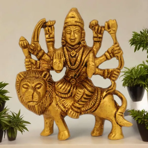 Brass_Antique_Finish_Handmade_Sherawali_Mata_Idol_Maa_Durga_On_Lion_4_Inch