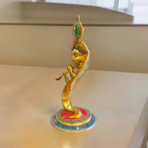 Brass_Antique_Finish_With_Melamine_Stone_Work_Hawaã¯_Krishna_Ji_Murlidhar_13_Inch_Height_2.7_Kg_Weight