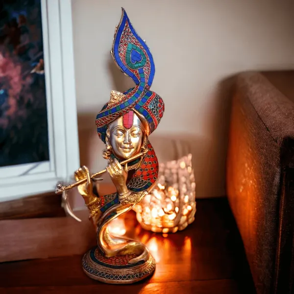 Brass_Krishna_Bhagwan_Idol_Murli_Kishan_Murti_Playing_Bansuri_With_Morpankh_Gift_For_Home_Mandir_Decor_Marriage_Height_35_Cm_Weight_2.5_Kg_Multicolor