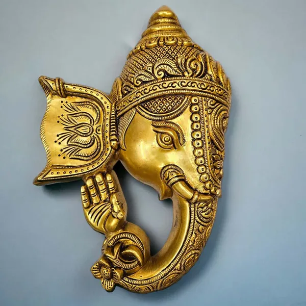Brass_Lord_Ganesha_Mask_Wall_Hanging_(Height_11_Inches)