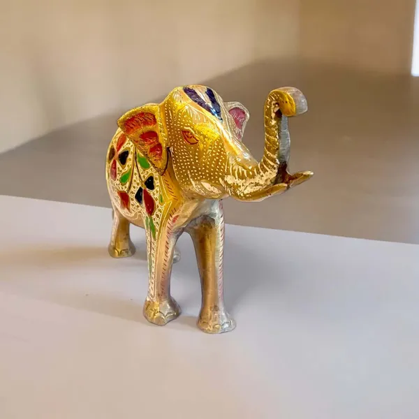 Colorful_Hand_Painted_Unique_Brass_Elephant_Showpiece_8_Inch_Height_2_Kg