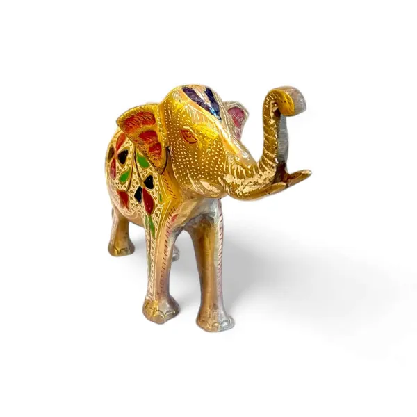 Colorful_Hand_Painted_Unique_Brass_Elephant_Showpiece_8_Inch_Height_2_Kg