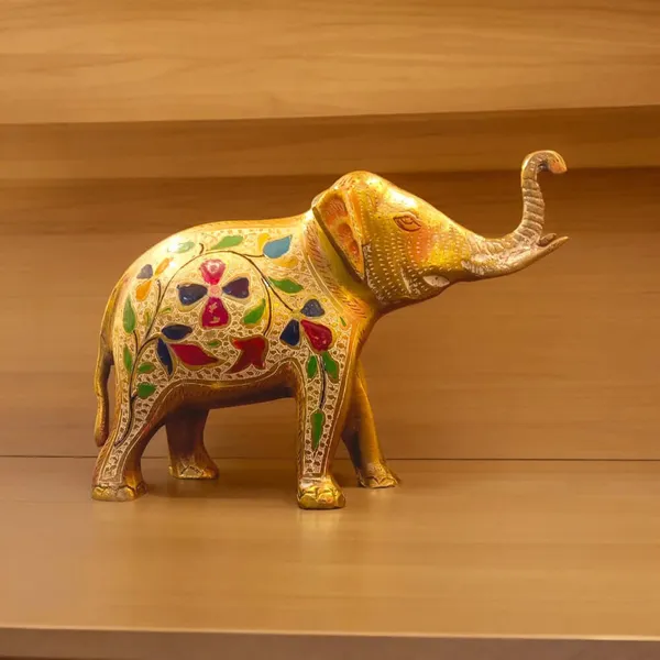 Colorful_Hand_Painted_Unique_Brass_Elephant_Showpiece_8_Inch_Height_2_Kg