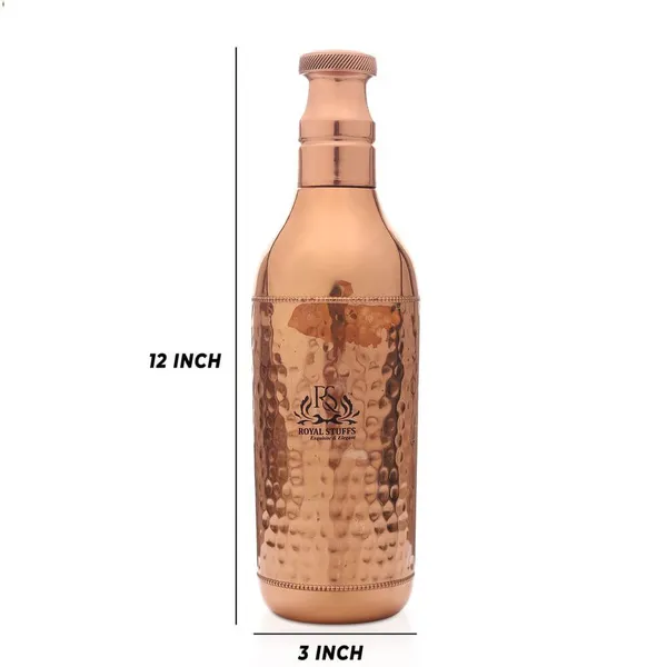Royalstuffs_Handcrafted_Copper_Water_Bottle_1200_Ml_Hammered_Polish_Water_Bottle_Leak_Proof_Copper_Bottle_Champagne_Shape_For_Water