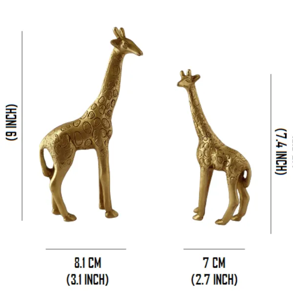 Decorative_Brass_Giraffe_And_Calf_Statue_Home_Decor