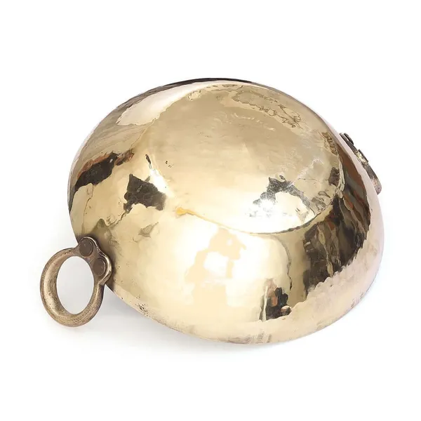 3000Ml_Flat_Base_Handmade_Brass_Kadhai_Tin/Kalai_Coating