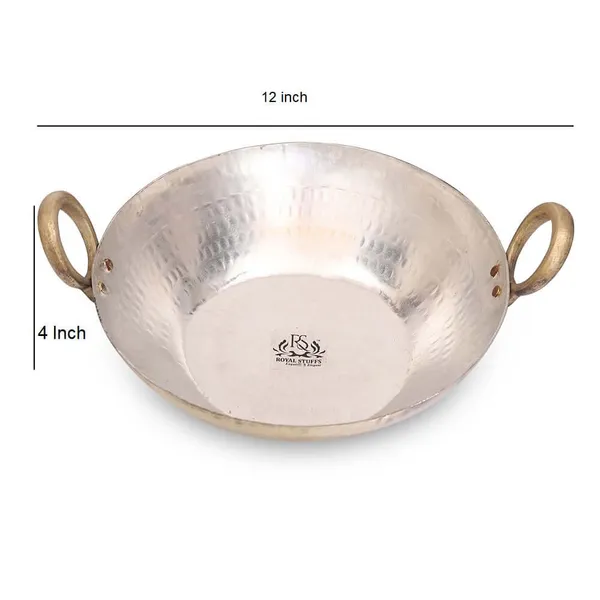 3000Ml_Flat_Base_Handmade_Brass_Kadhai_Tin/Kalai_Coating