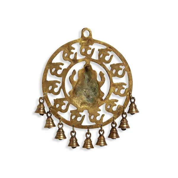 Decorative_Pure_Brass_Om_Ganesha_Wall_Hanging_With_Bells