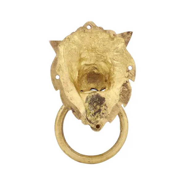 Gold_Finish_Lion_Door_Knocker_Brass_Narsimha
