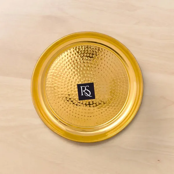 Handmade_Pure_Brass_Plate_Thali_Dish_With_Hammered_Design_11.5Inch