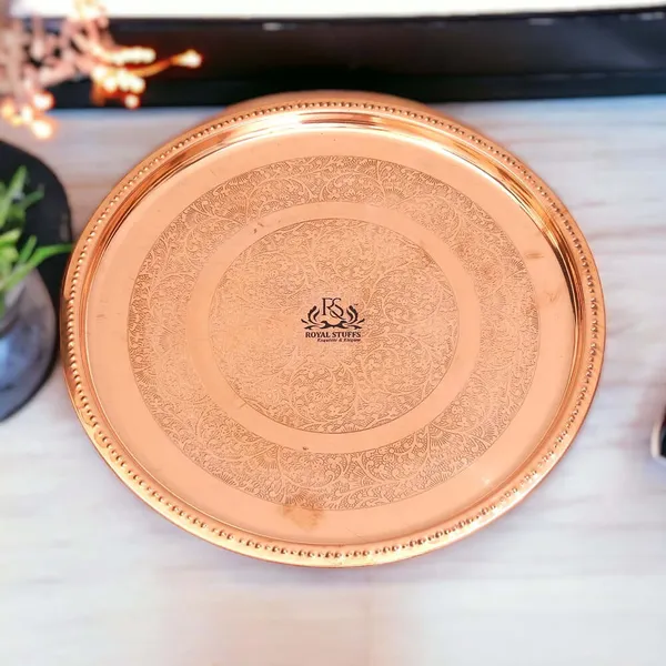 Handmade_Pure_Copper_Plate_12_Inch_Dish_Embossed_Design_Round_Shape_Plate