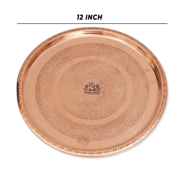 Handmade_Pure_Copper_Plate_12_Inch_Dish_Embossed_Design_Round_Shape_Plate