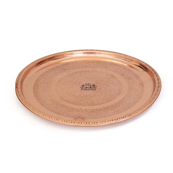 Handmade_Pure_Copper_Plate_12_Inch_Dish_Embossed_Design_Round_Shape_Plate