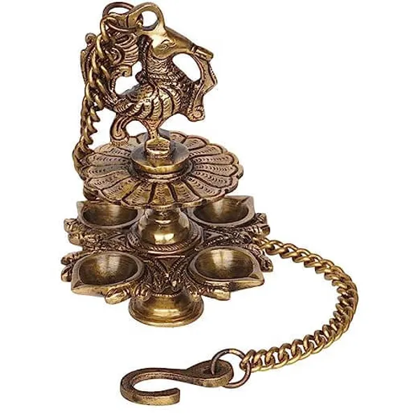 Hanging_Bird_Diya_Made_In_Brass_With_4_Deepak_Antique_Finish