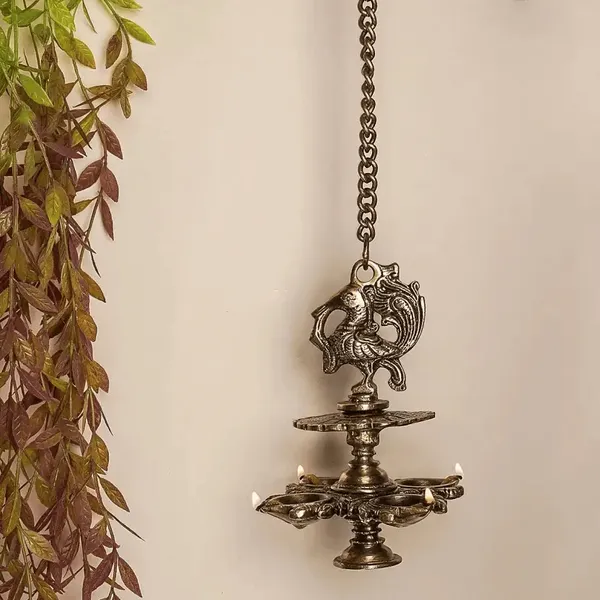 Hanging_Bird_Diya_Made_In_Brass_With_4_Deepak_Antique_Finish