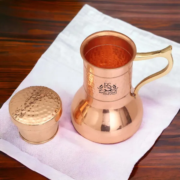 Lily_Pot_Copper_Water_Jug_Inbuilt_Glass_Antique_Elegant_Design_(1000_Ml)