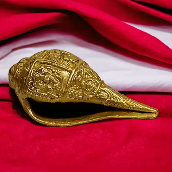 Heavy_Metal_Brass_Ganesha_On_Shankh_(Golden_1_Kg)