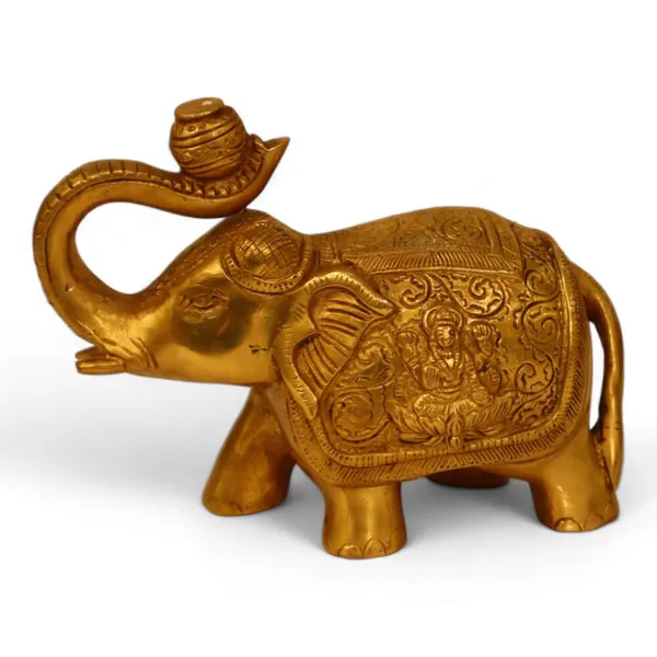 Pair_Of_Brass_Antique_Finish_Gaj_Laxmi_Elephant_Decorative_Showpiece_4_Inch