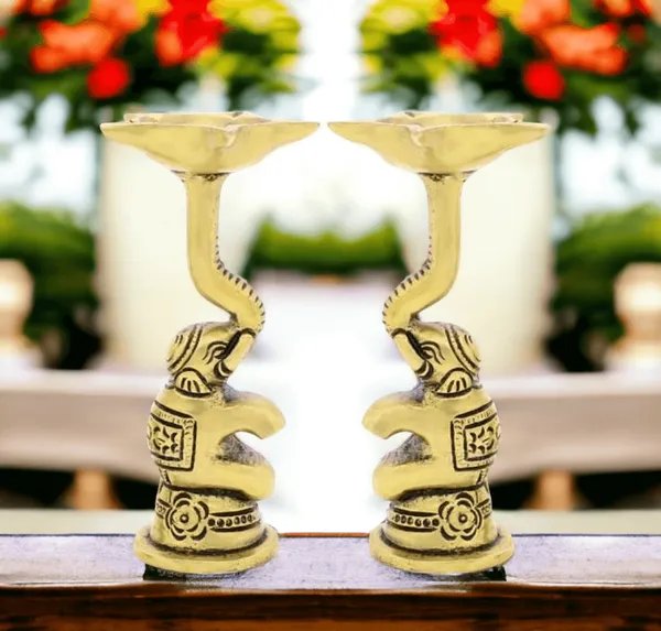 Pair_Of_Elephant_Design_Handmade_Ethnic_Diya_Oil_Wick