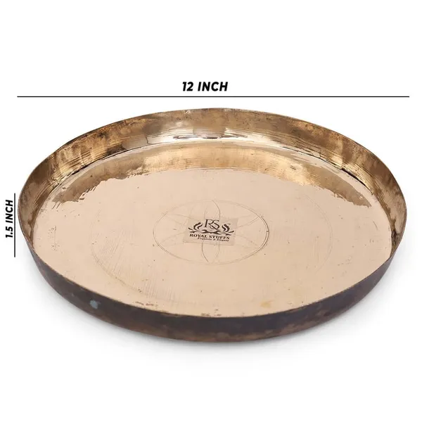 12_Inch_Pure_Kansa_Bronze_Handmade_Dinner/Lunch_Plate/Thali