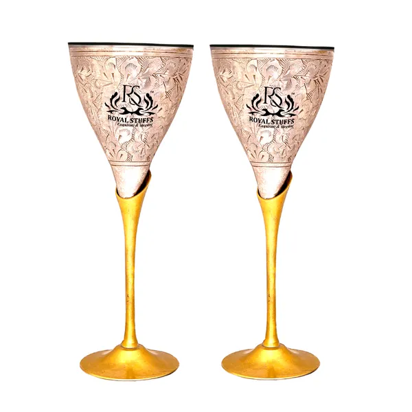Set_Of_2_Royal_Brass_Wine_Glass_Drink_Ware_For_Home_Clubs_(Silver_And_Golden)
