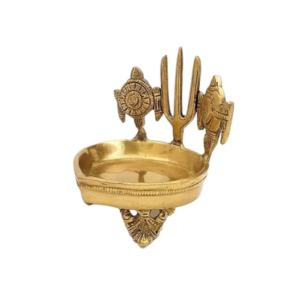 Shanku_Chakra_Namah_Deepam_Brass/Diyas_Height_5_Inches_High_Quality_&_Kuber_DepamHeavy_Brass_Diya_For_Diwali_Pooja_Lamps/Diya/VilakkuWeight800_Gram