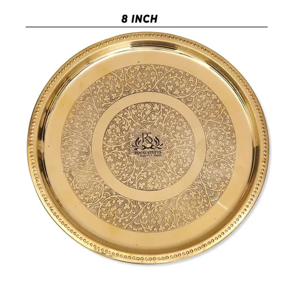 Small_Handmade_Pure_Brass_Plate_8_Inch_Dish_Embossed_Design_Round_Shape_Plate