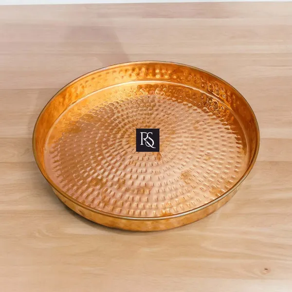 Traditional_Pure_Copper_Plate_With_Hammered_Design_12_Inch_Diameter