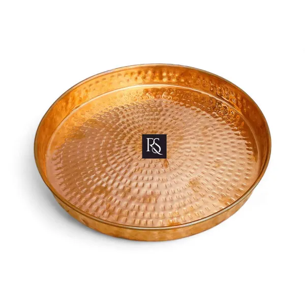 Traditional_Pure_Copper_Plate_With_Hammered_Design_12_Inch_Diameter