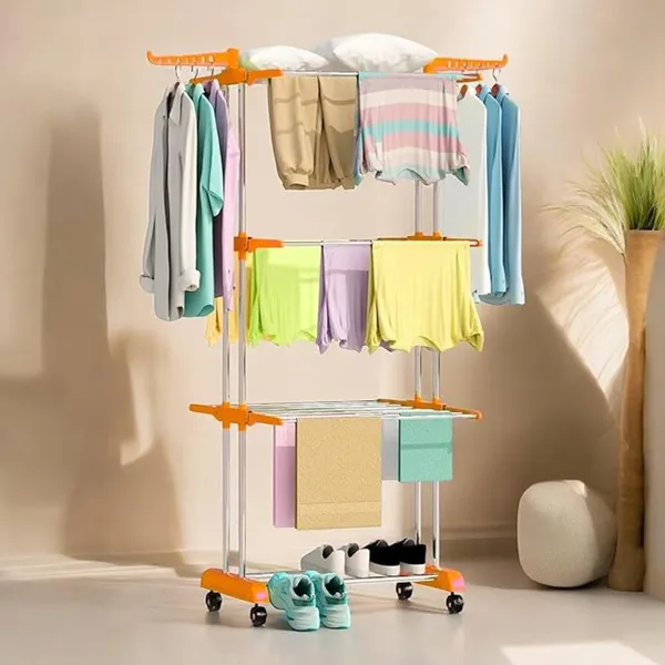 Novatic_Stainless_Steel_+_Virgin_Plastic_Cloth_Drying_Stand_(_3_Tier_)_with_Lockable_Wheels_-_Orange