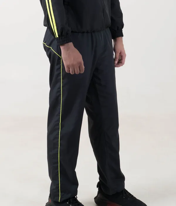 Black_&_Neon_Green_NS_&_Poly_Mesh_Track_Pant_Strip_For_Men