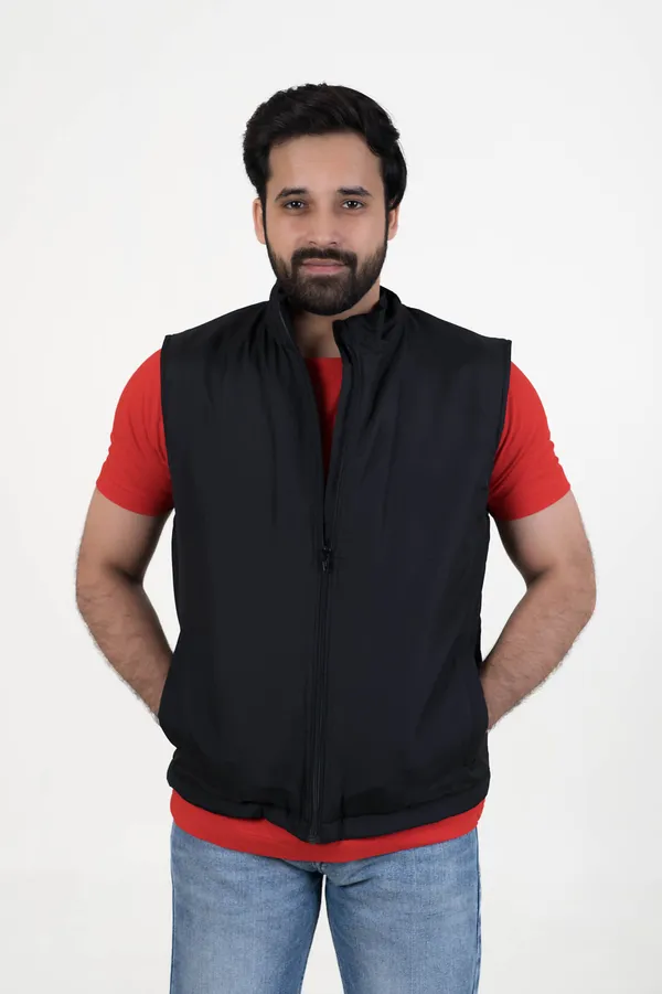 Black_&_Red_NS_Butter_&_Tafta_Polyster_NS_Fleece_Jacket_Sleevless_For_Men