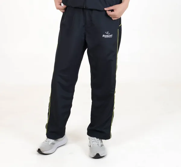 Black_&_Neon_Green_NS_&_Poly_Mesh_Track_Pant_Strip_For_Women
