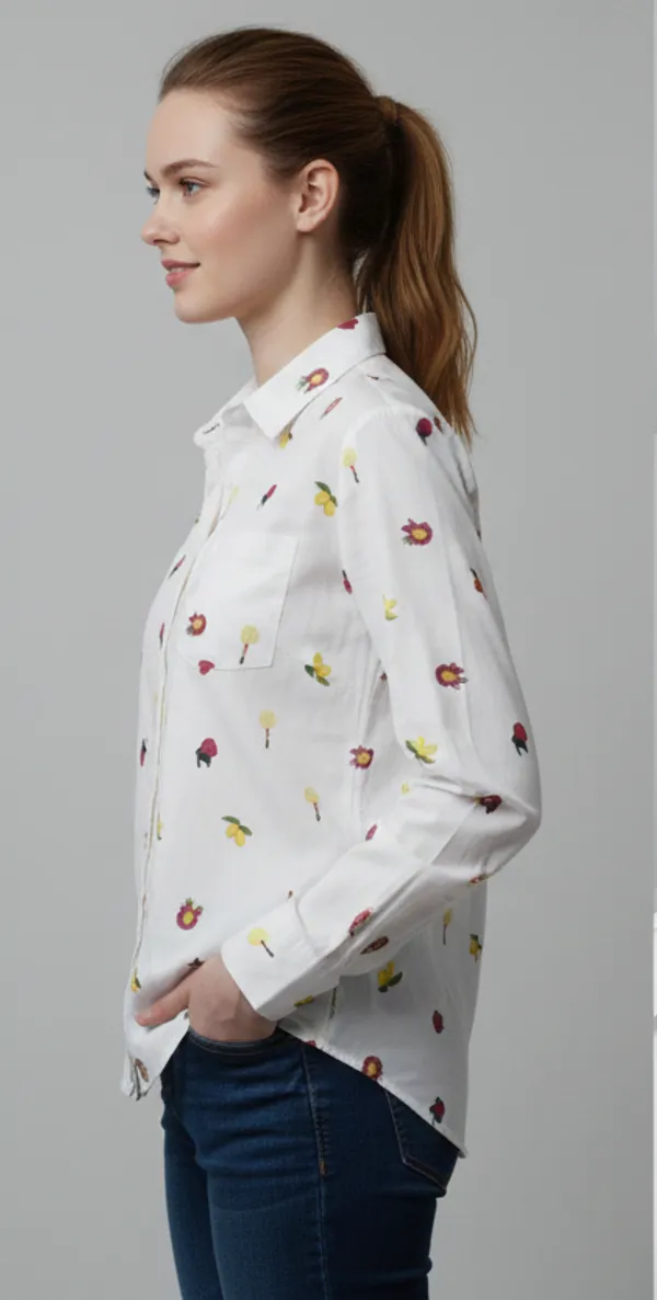 White_&_Embroidery_Cotton_Poplin_Shirt_For_Women