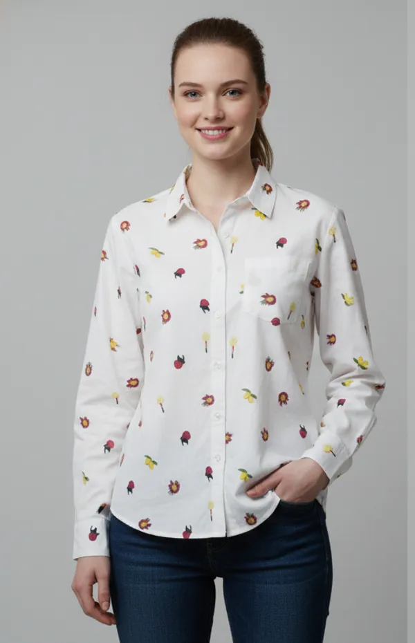 White_&_Embroidery_Cotton_Poplin_Shirt_For_Women