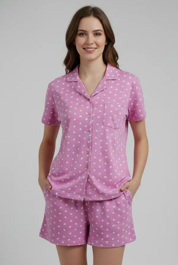Pink_Cotton_Poplin_Night_Suit_For_Women