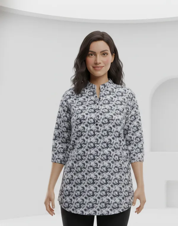 Printed_Cotton_Cambric_Short_Length_Kurti_For_Women