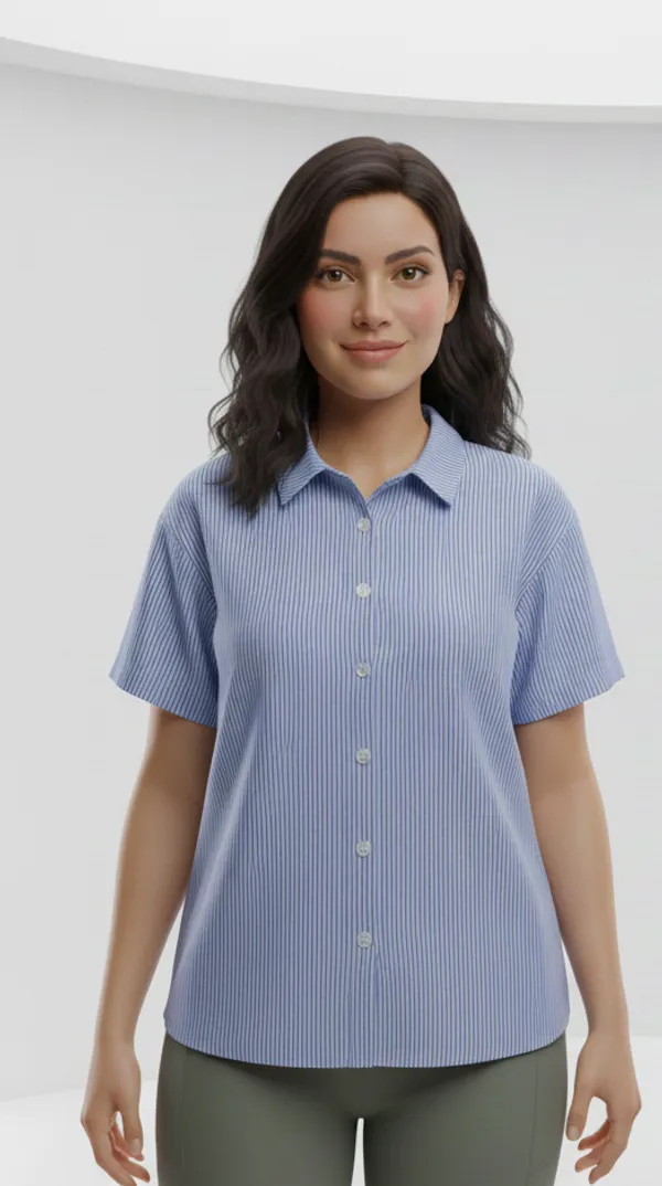 Blue_Strip_Printed_Cotton_Poplin_Casual_Shirt_For_Women