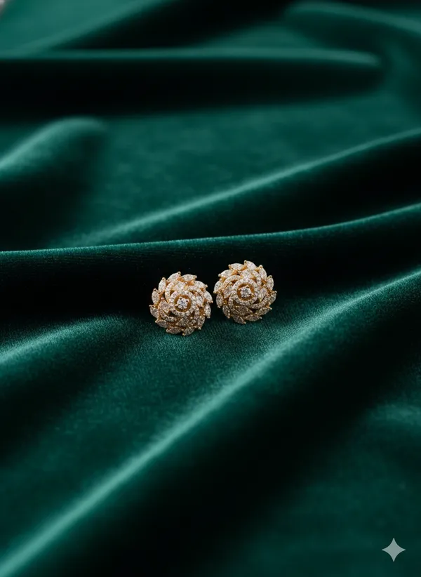 Aurora_Gold_Rose_Stud_Earrings_For_Women