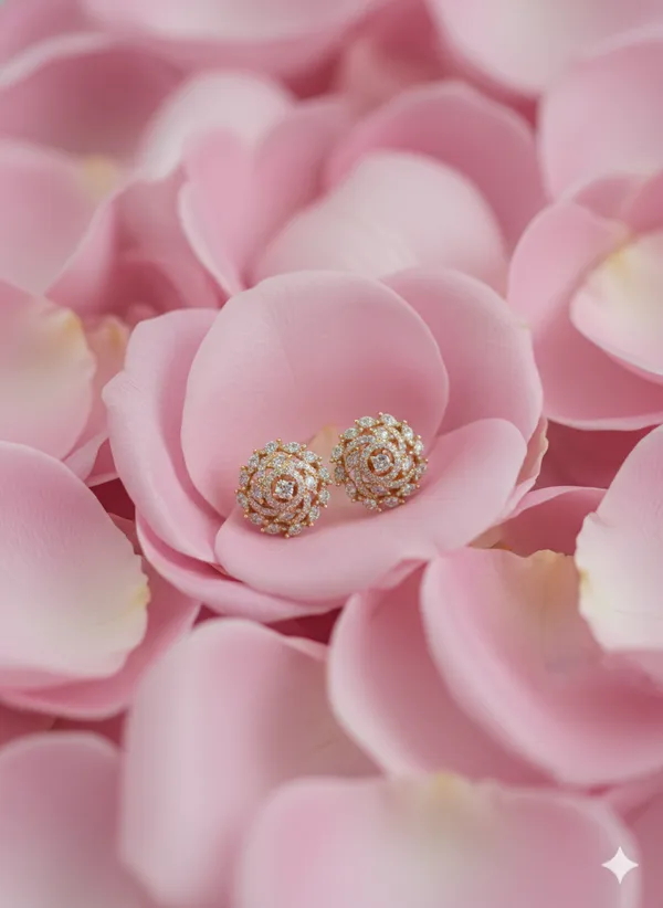 Aurora_Gold_Rose_Stud_Earrings_For_Women