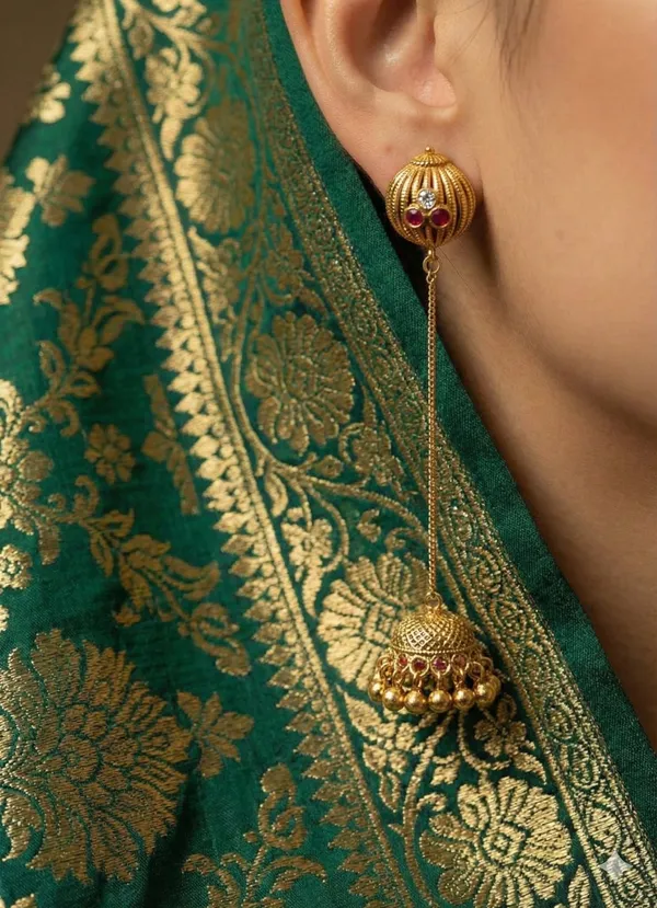 Gold_Single_Line_Kashmiri_Jhumka_For_Women