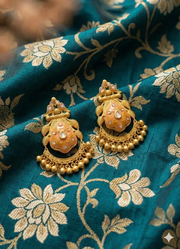 Peach_Mahima_Hand_Painted_Jhumka
