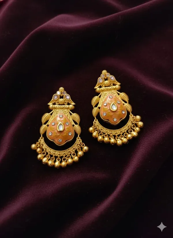 Peach_Mahima_Hand_Painted_Jhumka