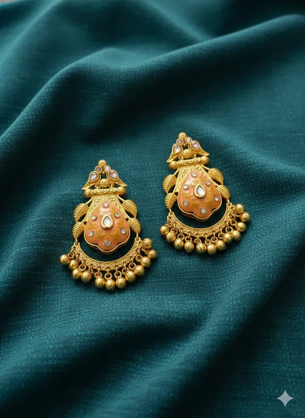 Peach_Mahima_Hand_Painted_Jhumka