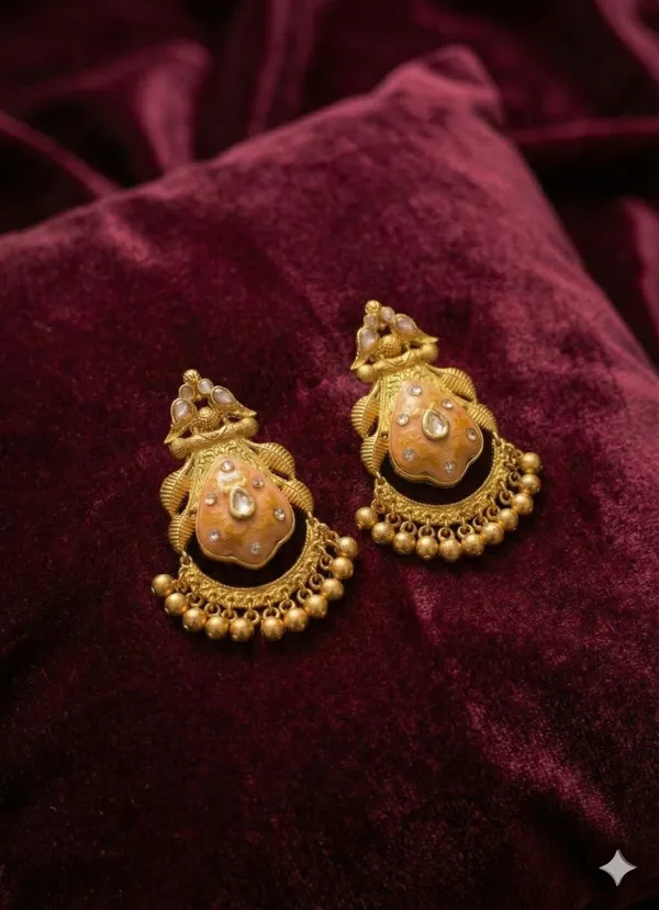 Peach_Mahima_Hand_Painted_Jhumka