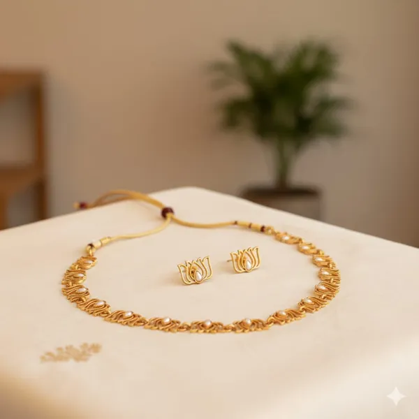 Gold_Plated_Lotus_Drop_Necklace