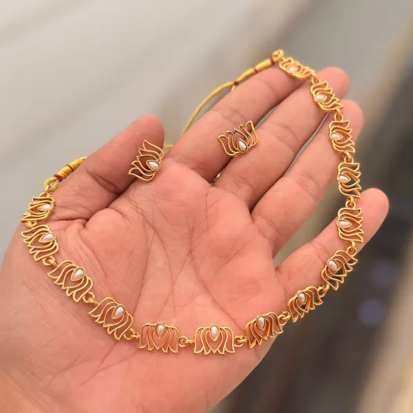 Gold_Plated_Lotus_Drop_Necklace